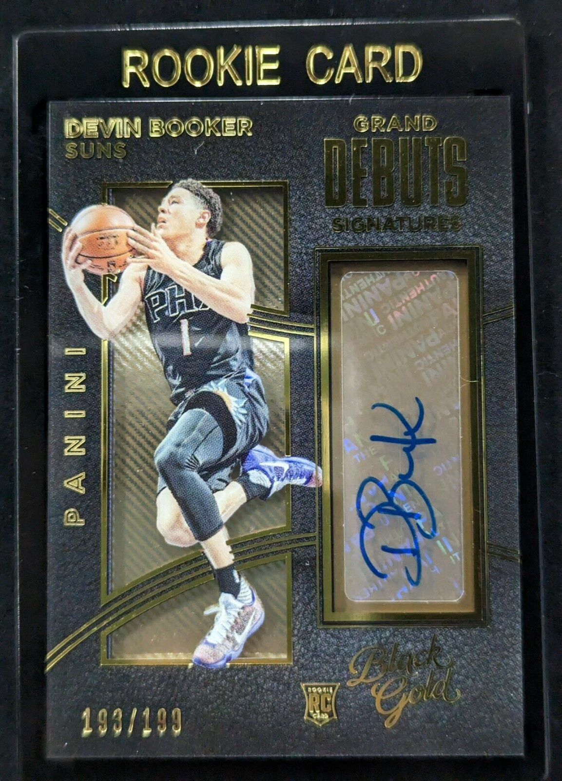 2015-16 Panini Black Gold Devin Booker Grand Debuts RC Auto Playoffs /199