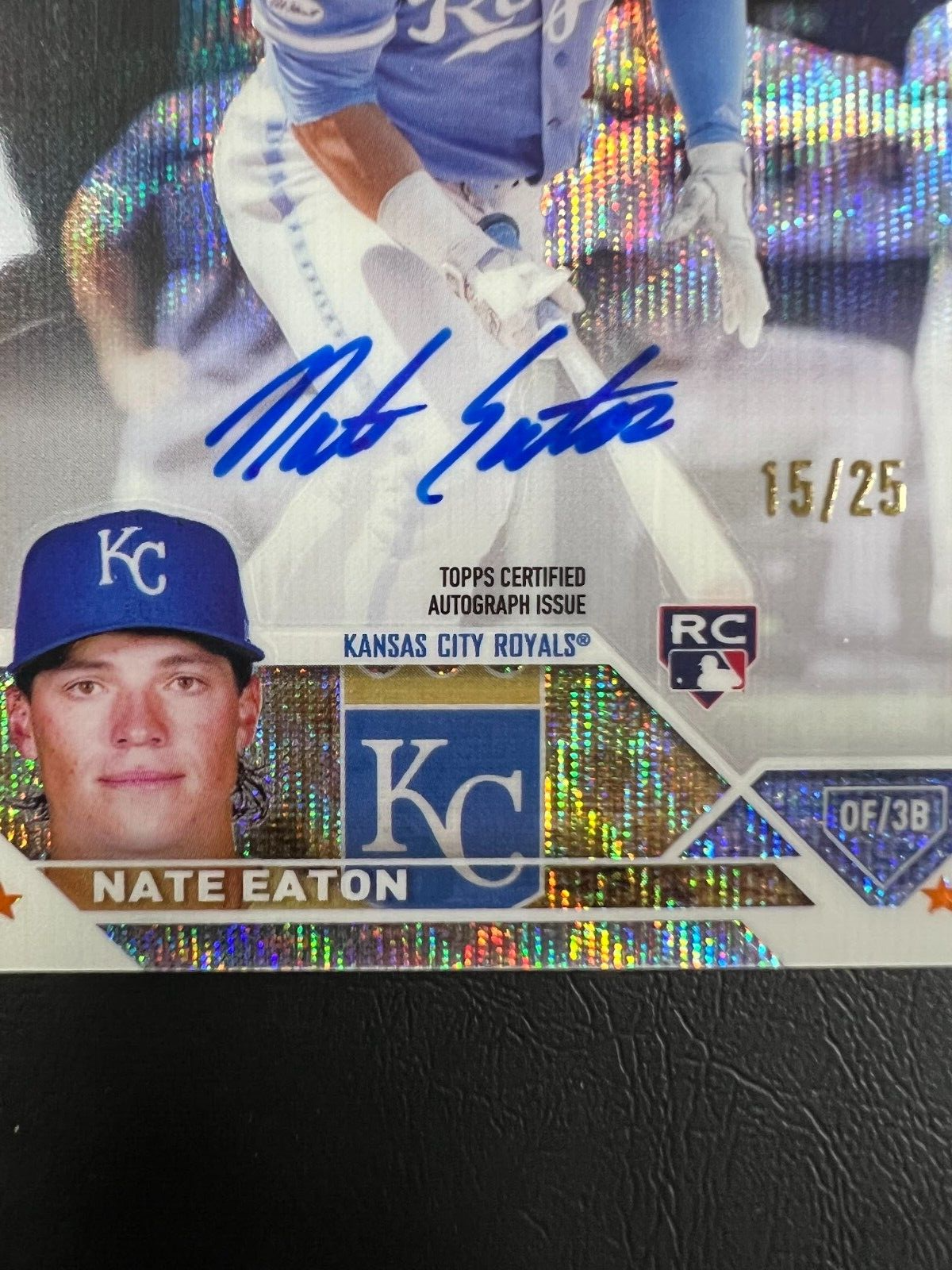 NATE EATON 2023 Topps Chrome Rookie Auto #RA-NE Orange Refractor /25 Royals J