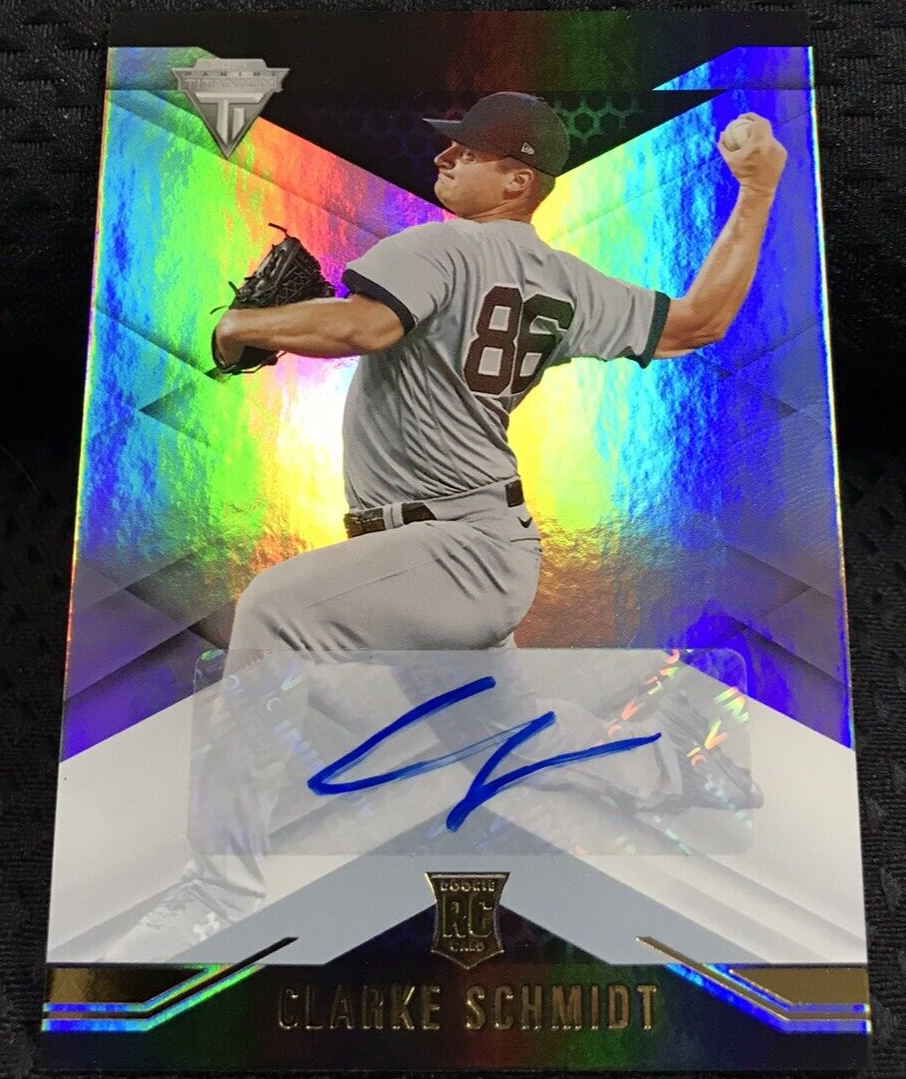 2021 Panini Chronicles Titanium Clarke Schmidt Rookie Card RC Autograph Auto #8
