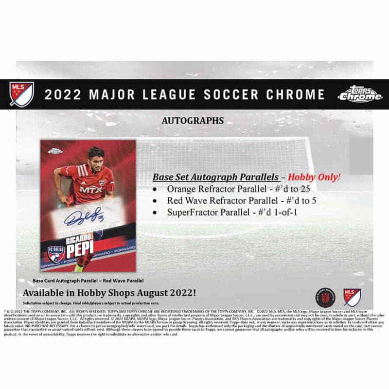 2022 Topps Chrome MLS Hobby BOX