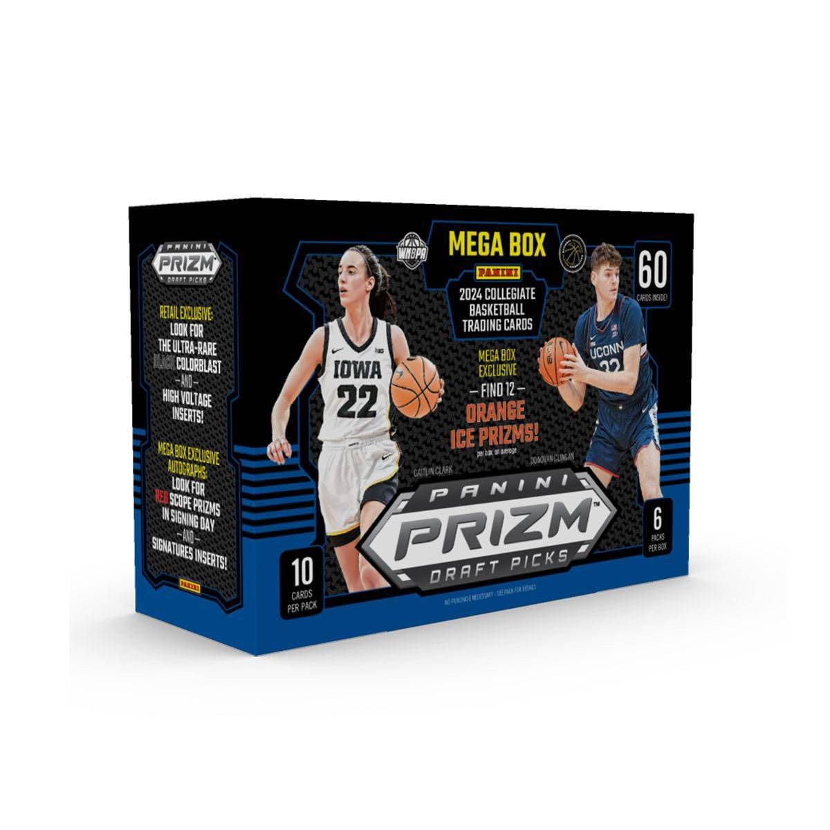 2024 Panini Prizm Collegiate Draft Picks Basketball Trading Card MEGA Box (Exclusive Orange Ice Prizms)
