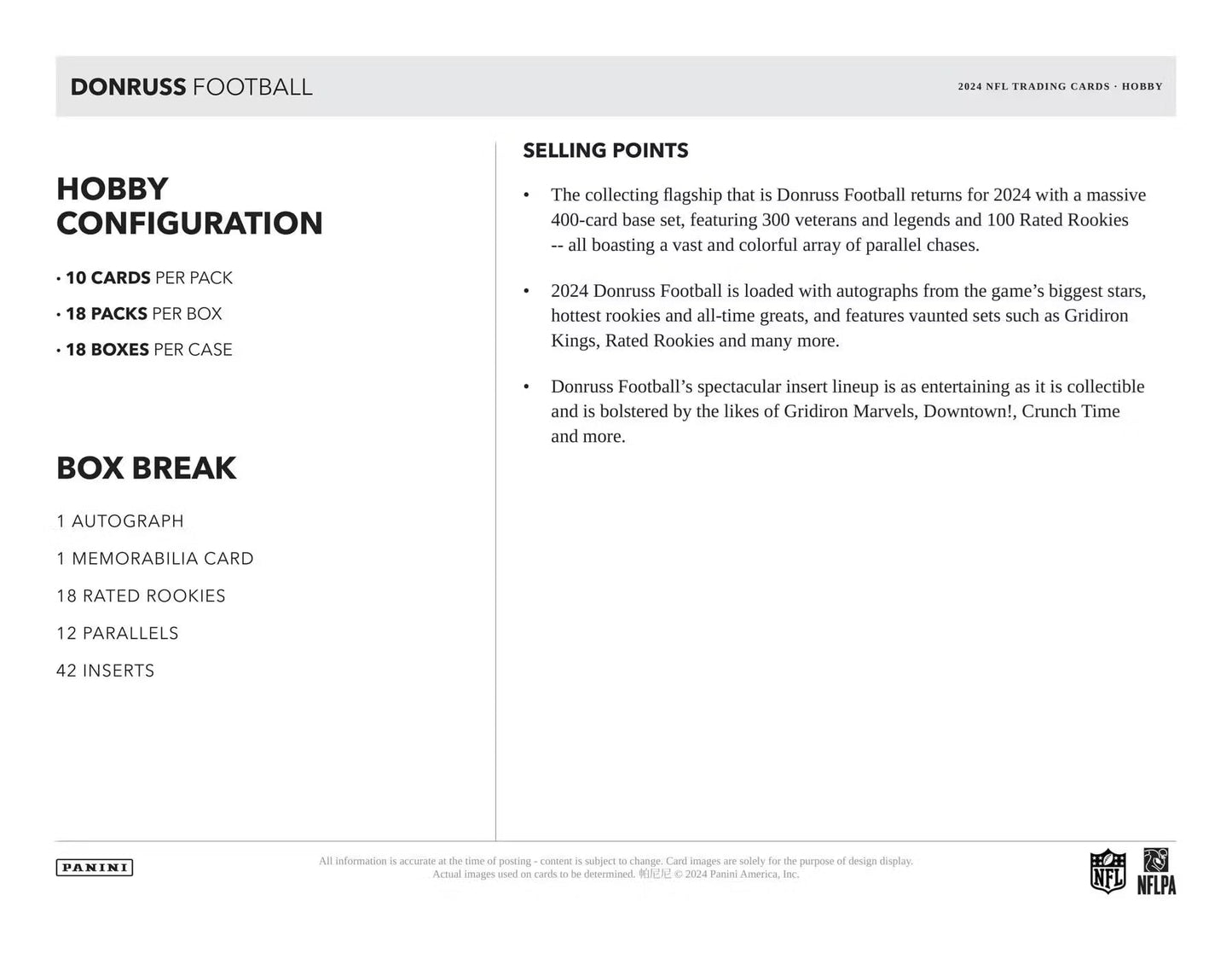 2024 Panini Donruss Football Hobby Box