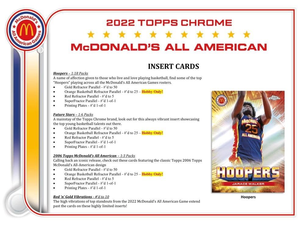 2022 Topps Chrome Basketball All American Games Hobby Box
