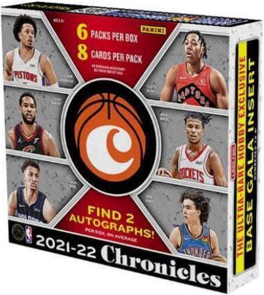2021-22 Panini Chronicles Basketball Hobby Box (6 Packs/8 Cards: 2 Autos)
