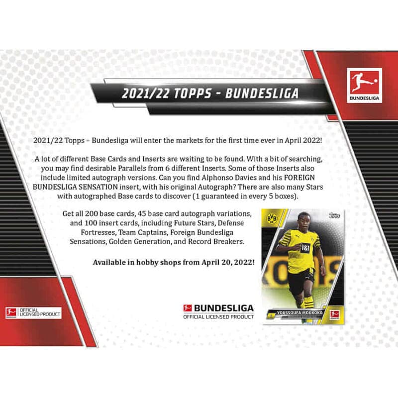 2021/22 Topps Bundesliga Soccer HOBBY box (24 pks/bx)