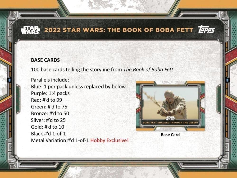 2022 Topps Star Wars Book of Boba Fett Hobby Box (7 Packs/8 Cards: 1 Auto or Sketch)