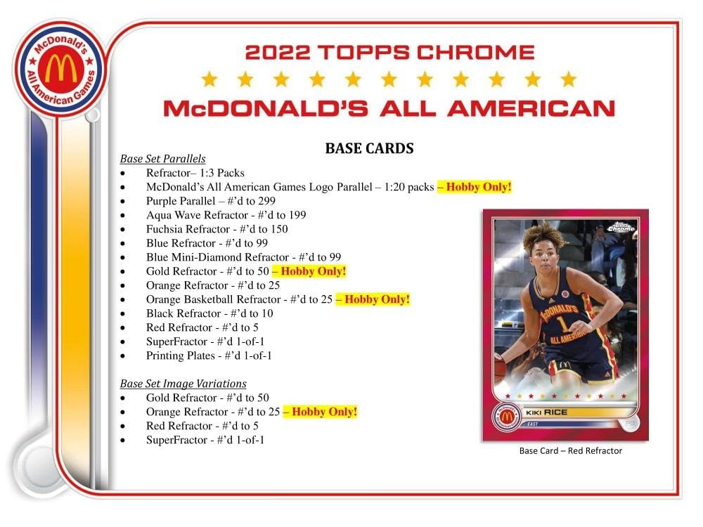2022 Topps Chrome Basketball All American Games Hobby Box
