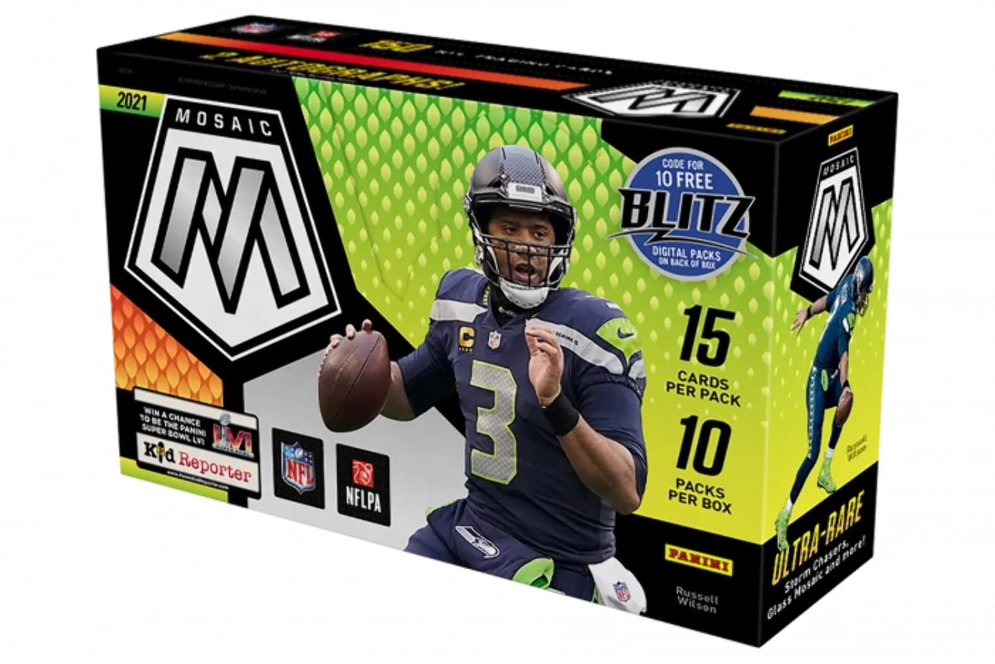 2021 Panini Mosaic Football Hobby Box (10 Packs/15 Cards: 2 Autos, 5 Silver Prizms)