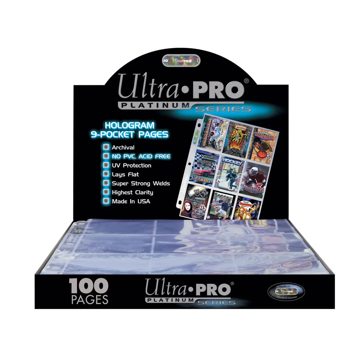 Ultra Pro 9 Pocket Pages Platinum Series 100 Pages of Card Sleeves for Trading Baseball Card Binder, -Pokemon and Baseball Card Sleeves