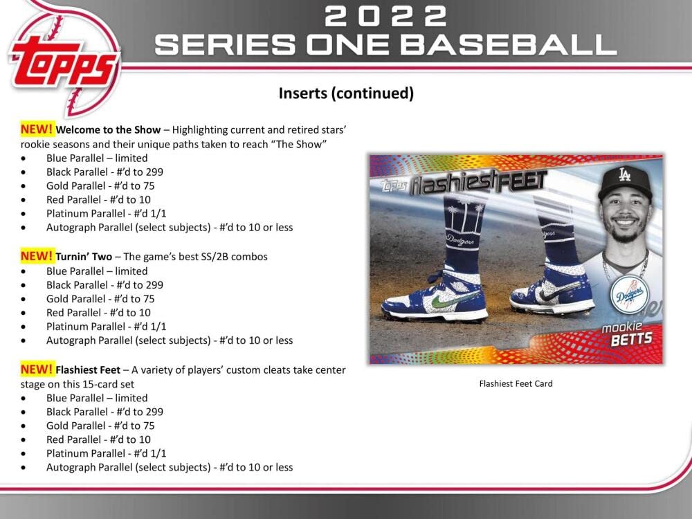 2022 Topps Series 1 Baseball Hobby Box (24 Packs/14 Cards: 1 Auto or Relic, 1 Silver Pack)