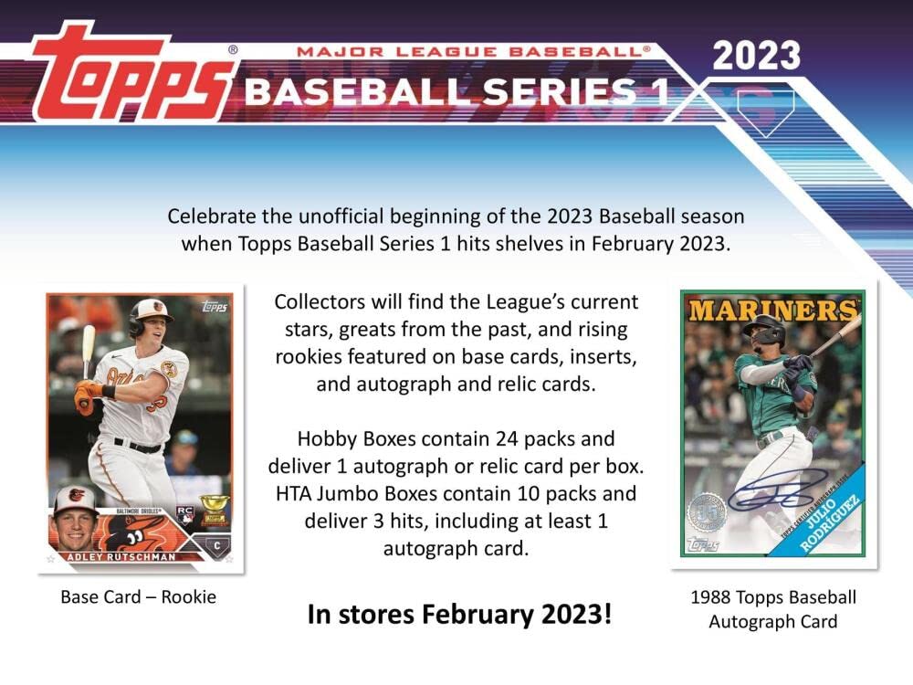 2023 Topps Series 1 Baseball Jumbo Box (10 Packs/46 Cards: 1 Auto, 2 Silver Packs)