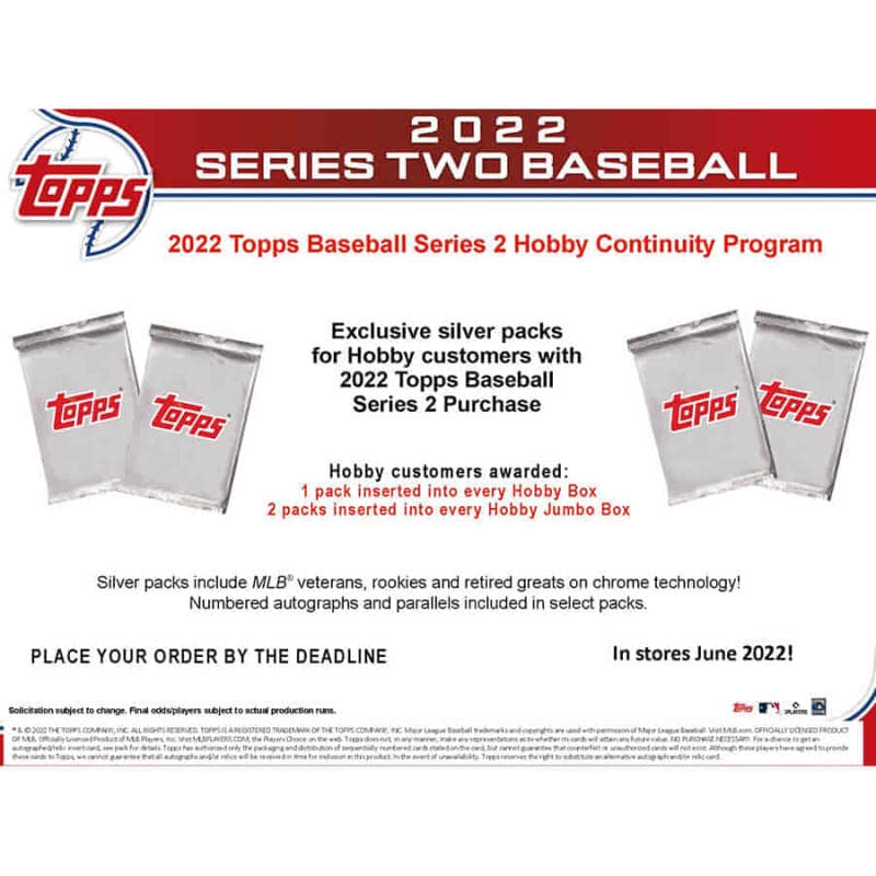 2022 Topps Series 2 Baseball Hobby Box (24 Packs/14 Cards 1 Silver Pack)