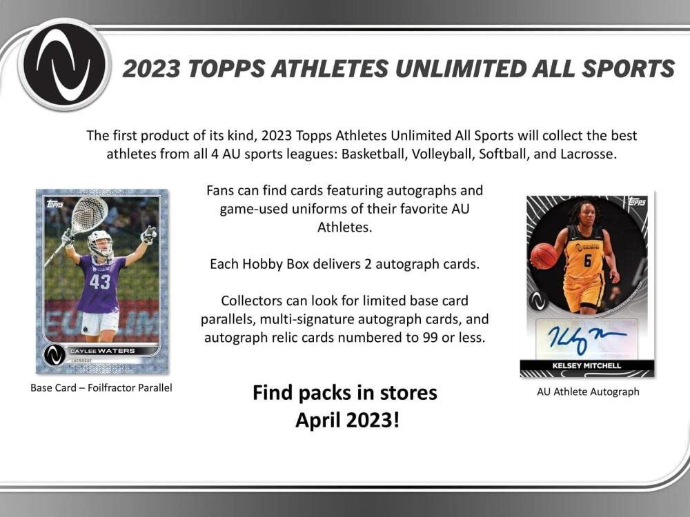 2023 Topps Athletes Unlimited All Sports Hobby Box (24 Packs/14 Cards: 2 Autos)
