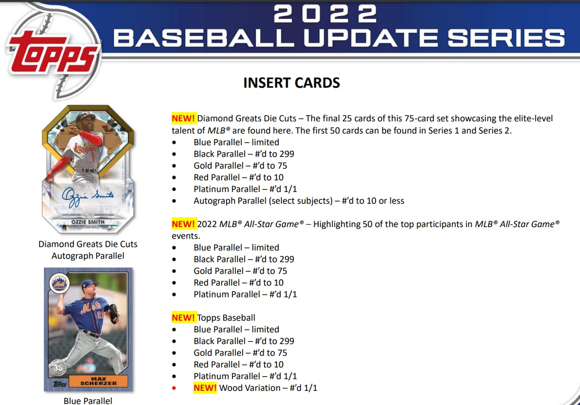 2022 Topps Update Baseball Hobby Box (24 Packs/14 Cards, 1 Silver Pack, 1 Auto or Relic)