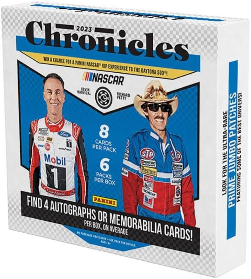 2023 Panini Chronicles Racing Hobby Box (6 Packs/8 Cards: 3 Autos, 1 Mem) - SportsCard Superstore