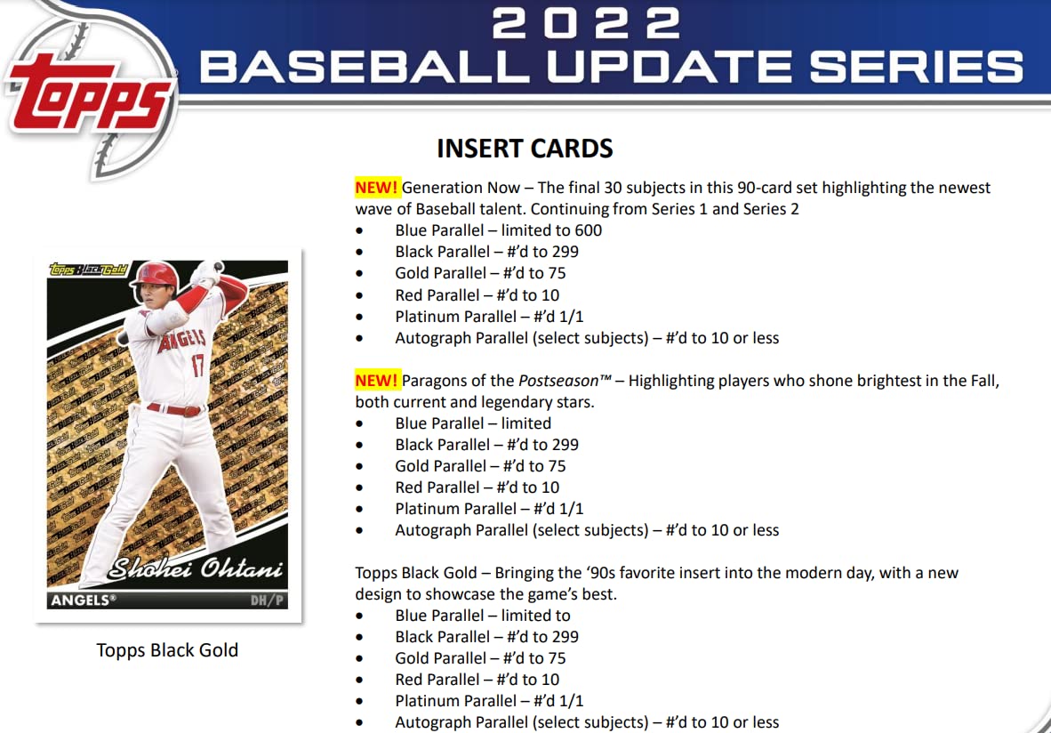 2022 Topps Update Baseball Hobby Box (24 Packs/14 Cards, 1 Silver Pack, 1 Auto or Relic)