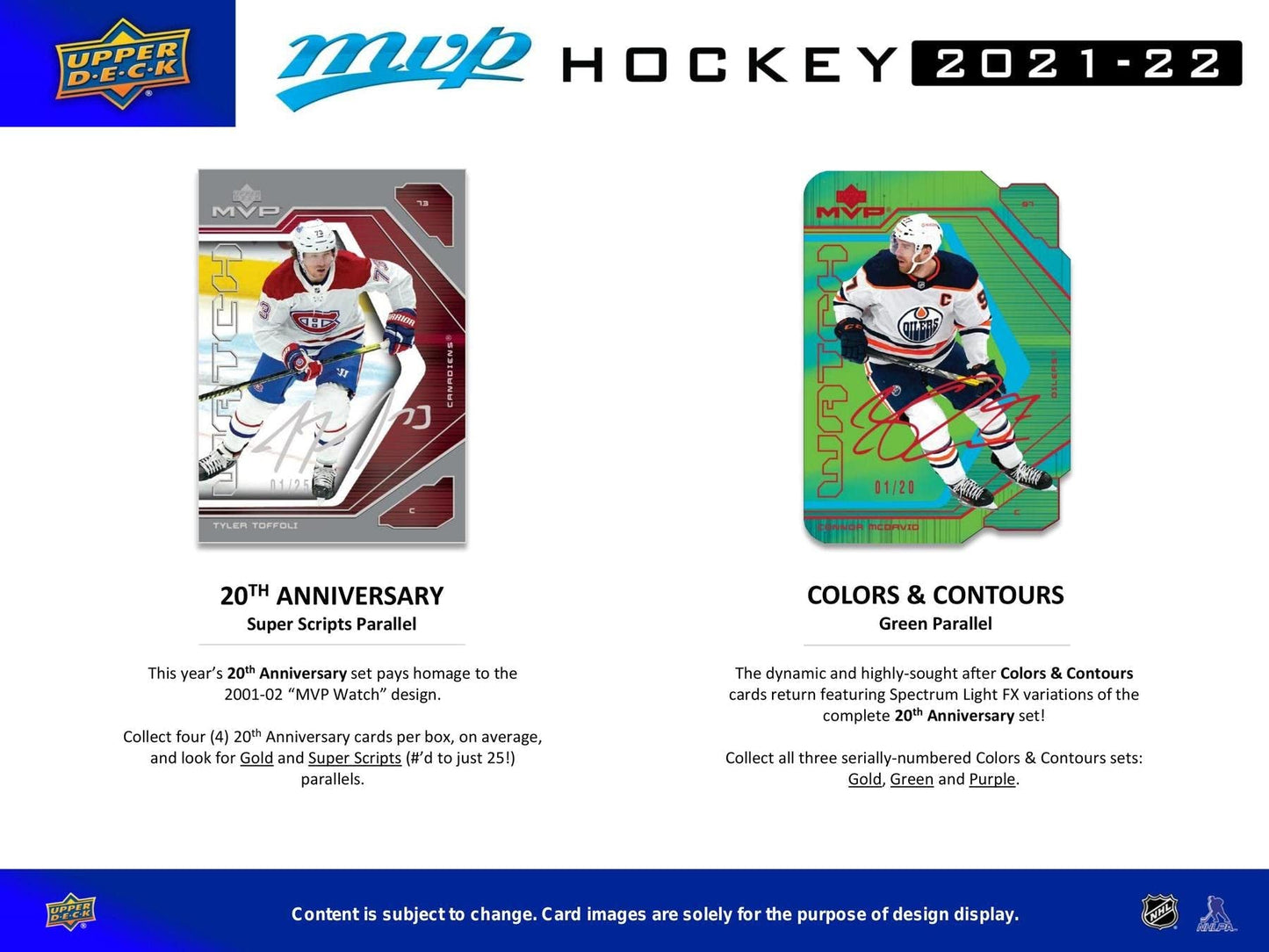 2021/22 Upper Deck MVP NHL Hockey HOBBY box (20 pks/bx)