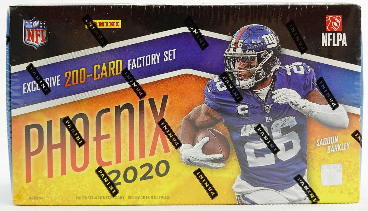 2020 Panini PHOENIX Exclusive 200-Card FACTORY Sealed FOOTBALL Card SET - Fanatics Fire Burst Parallel for Every Card! - Includes 100 Rookie cards with JUSTIN HERBERT and JOEBURROW!