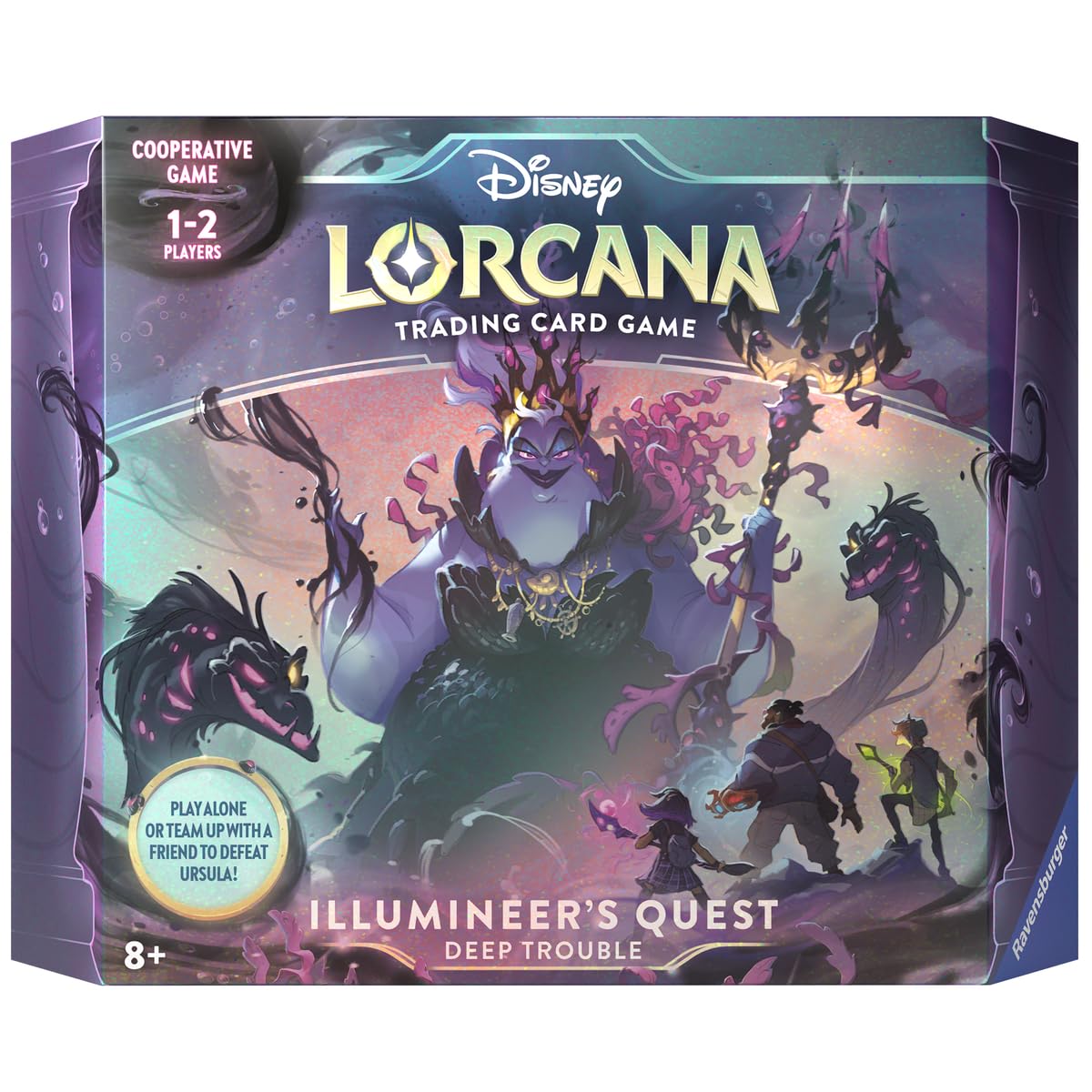 Ravensburger Disney Lorcana TCG: Illumineer's Quest – Deep Trouble | Cooperative Adventure Against Ursula | Includes Exclusive Cards & Playmat | Solo or Team Play | Ages 8+