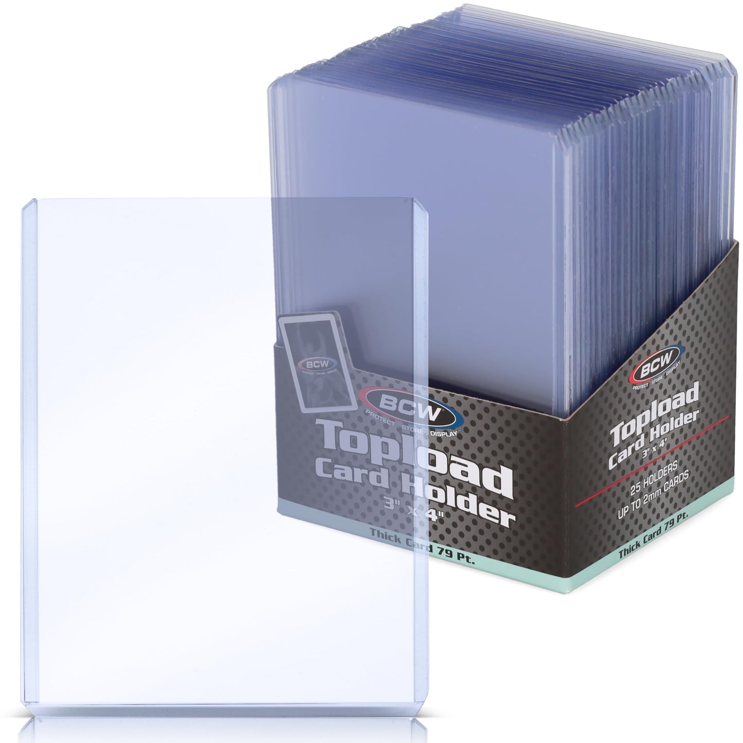 BCW 79 PT. Thick Card Topload Holder - Pack of 25 | Durable Rigid PVC Toploader | Toploaders for Memorabilia, Jersey, Patch, and Relic Cards | Ideal for Collectors and Hobbyists