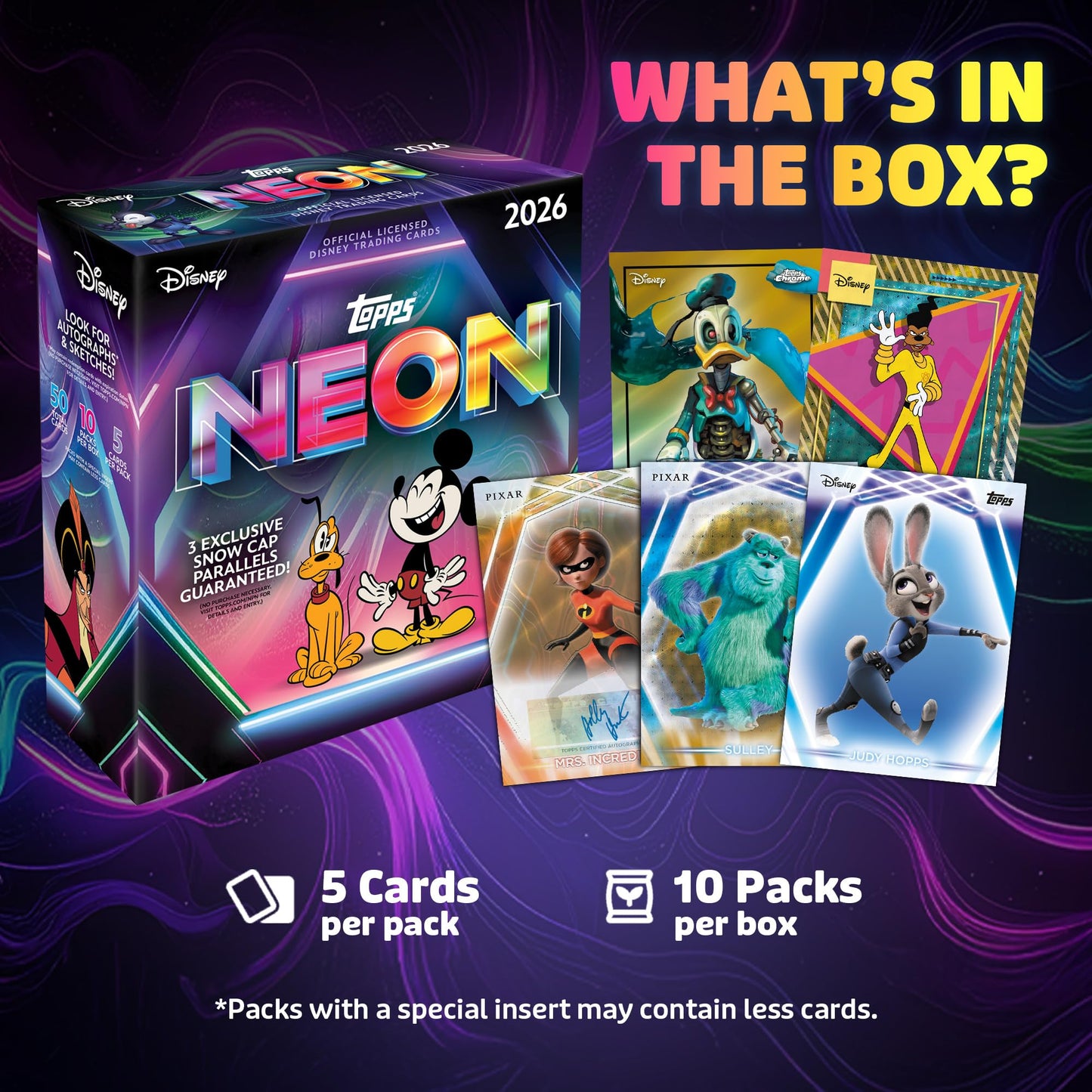 2026 Topps Disney Neon - Factory Sealed - Mega Box