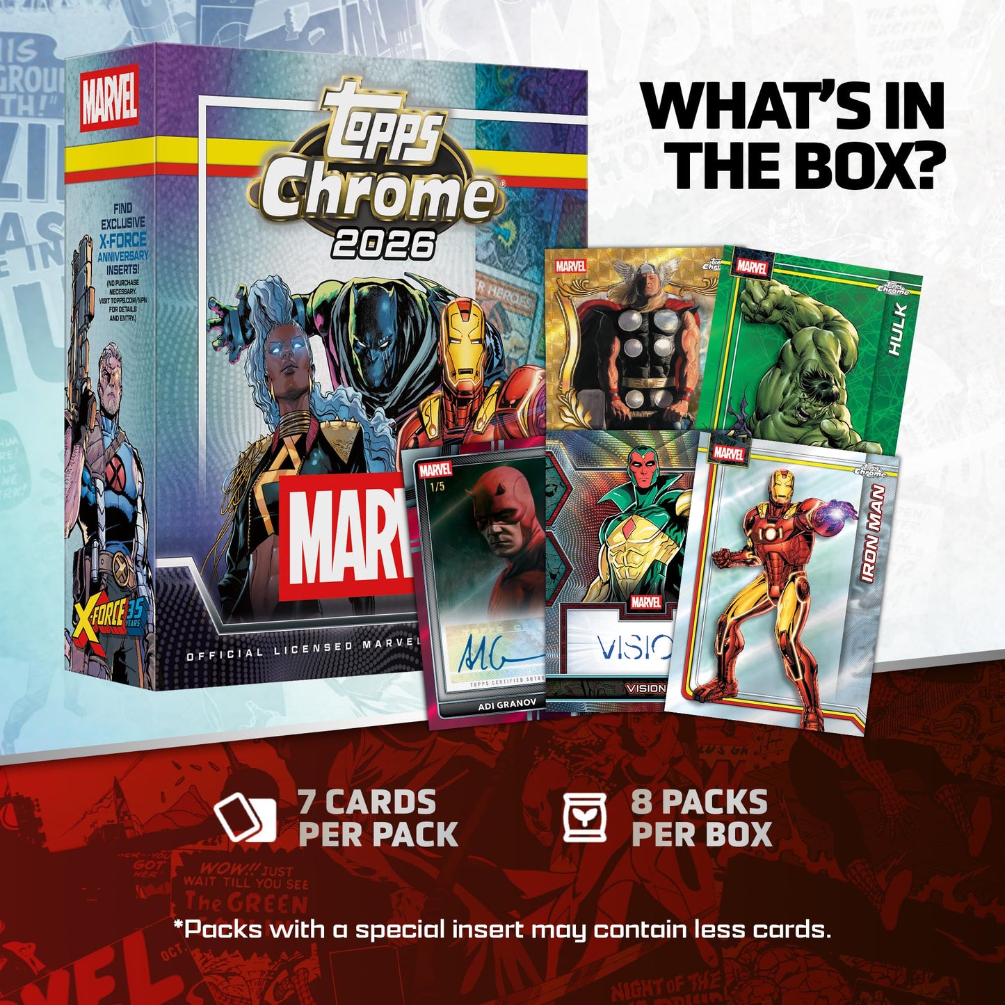 2026 Topps Chrome Marvel Comics – Factory Sealed – Mega Box