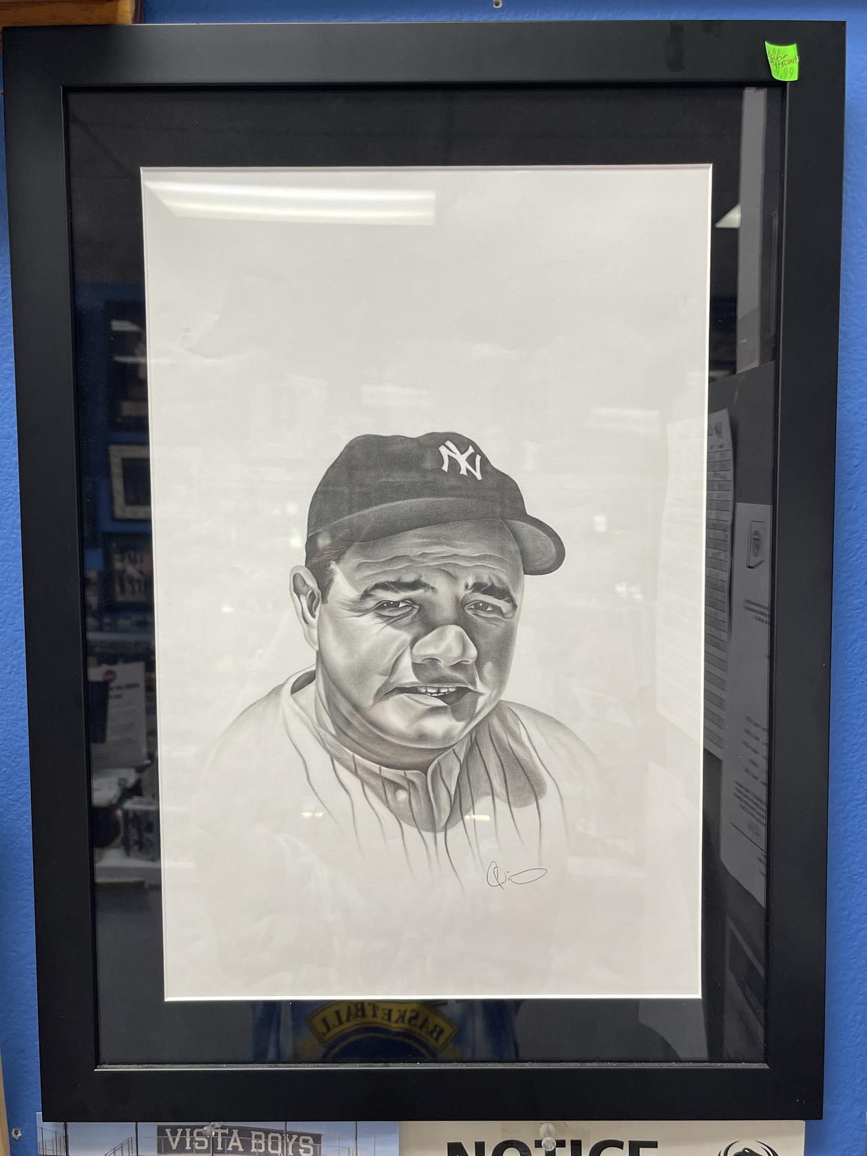 Babe Ruth Pencil Artist Portrait by Carlos Jimenez