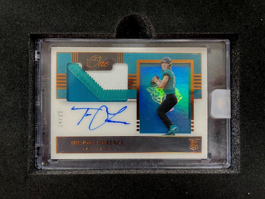 TREVOR LAWRENCE 2021 Panini One /25 Rookie  3 Color Patch Auto Jaguars