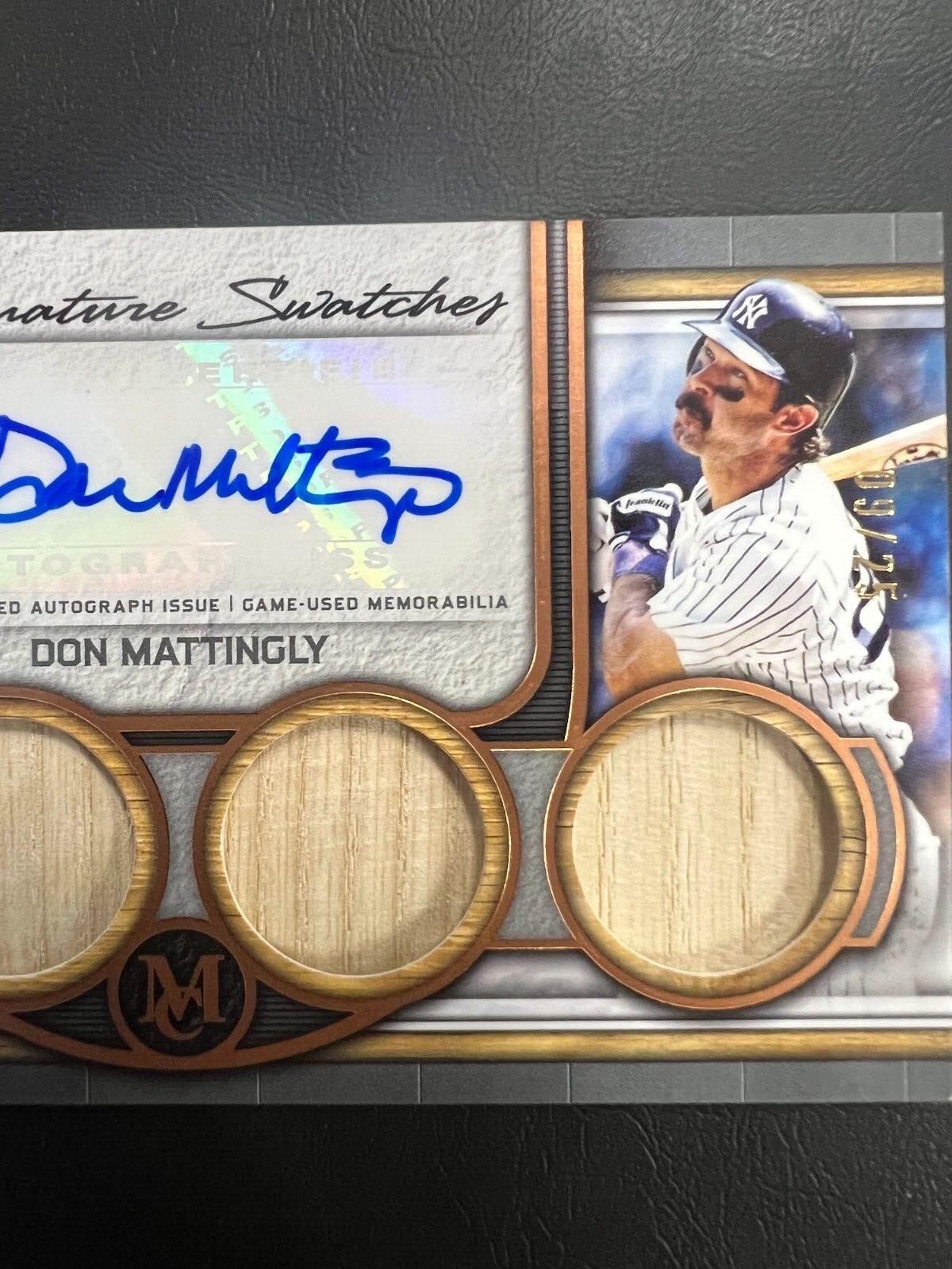 2023 Topps Museum Collection Signatures Swatches Game Bat Don Mattingly #9/25 J