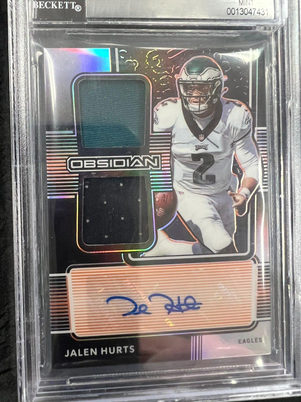2020 Panini Obsidian Rookie Jersey Ink Orange Jalen Hurts PATCH AUTO RPA 99/99