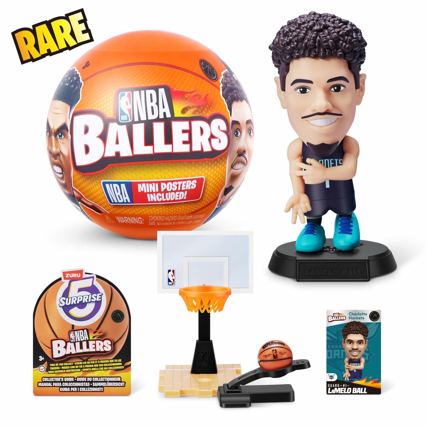 5 Surprise NBA Ballers Series 1 by ZURU, Collectible Mystery Capsule, Toy for Girls, Realistic Miniature Baby, Playset and Accessories