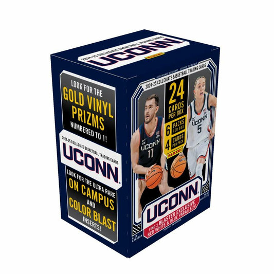 2024 Panini UConn Huskies Basketball Blaster Box – Official NCAA Trading Cards – Blaster-Exclusive Parallels, Inserts & Rookies – Sealed Panini Retail Box