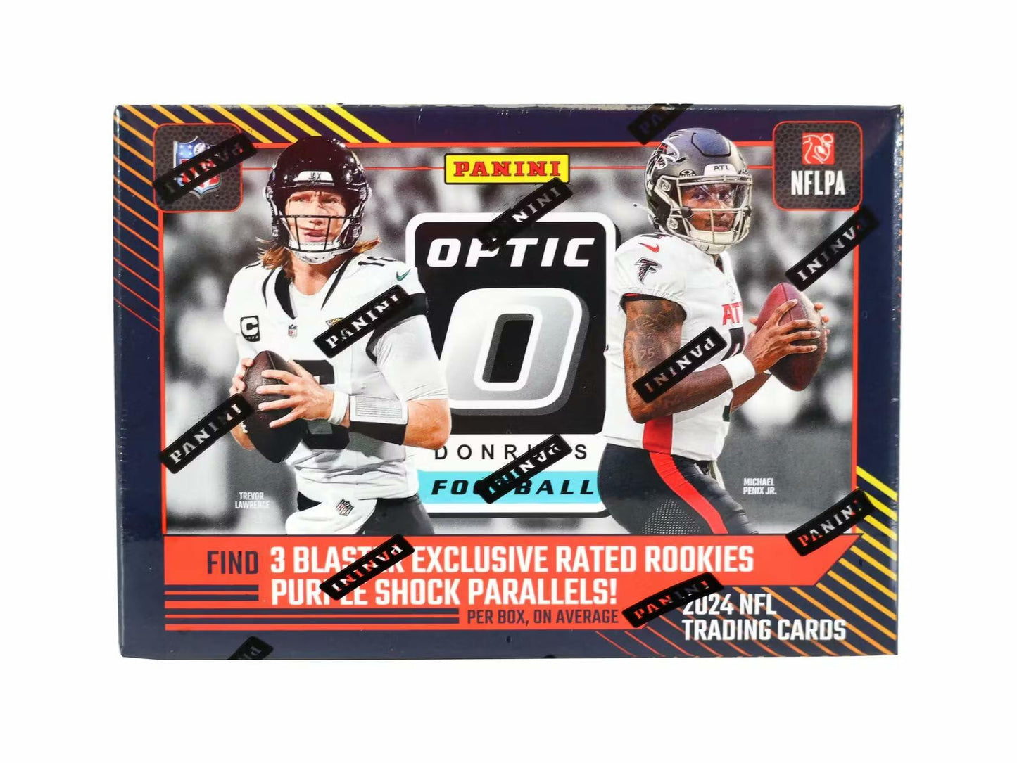 2024 Panini Donruss Optic Football Trading Card Blaster Box (Purple Shock Parallels)