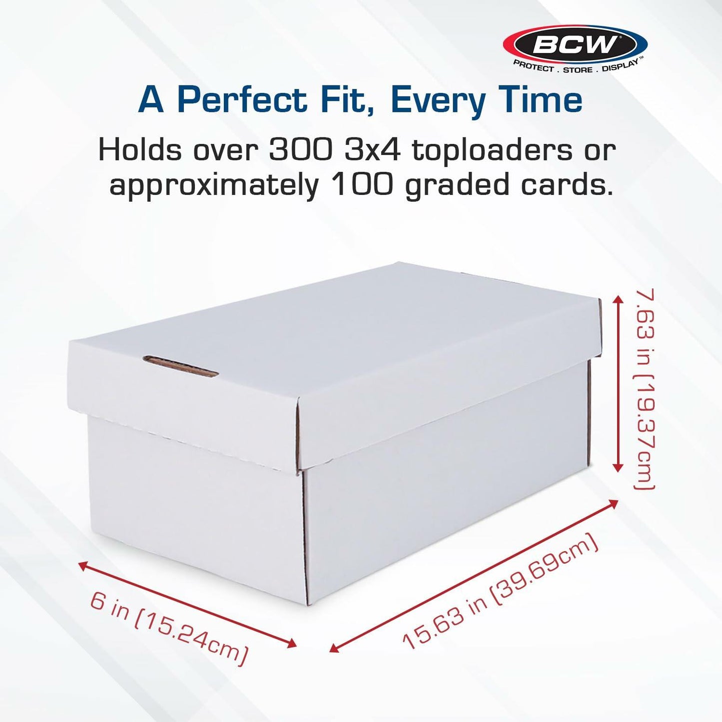 BCW 1ct Graded Shoe Box - Card Storage Holds 300 Toploaders & 100 Graded Cards