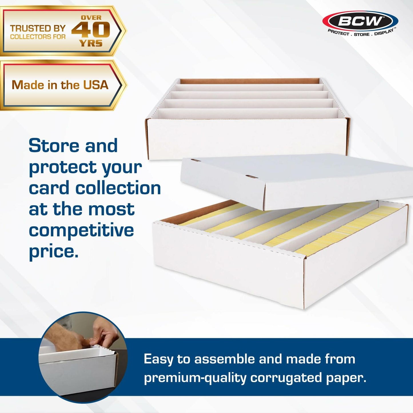 BCW Super Monster 5 Row, Corrugated Cardboard, Storage Box for Sports/Trading Cards (Holds 5000 Cards)