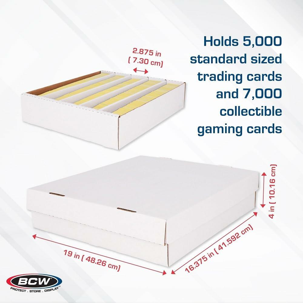 BCW Super Monster 5 Row, Corrugated Cardboard, Storage Box for Sports/Trading Cards (Holds 5000 Cards)