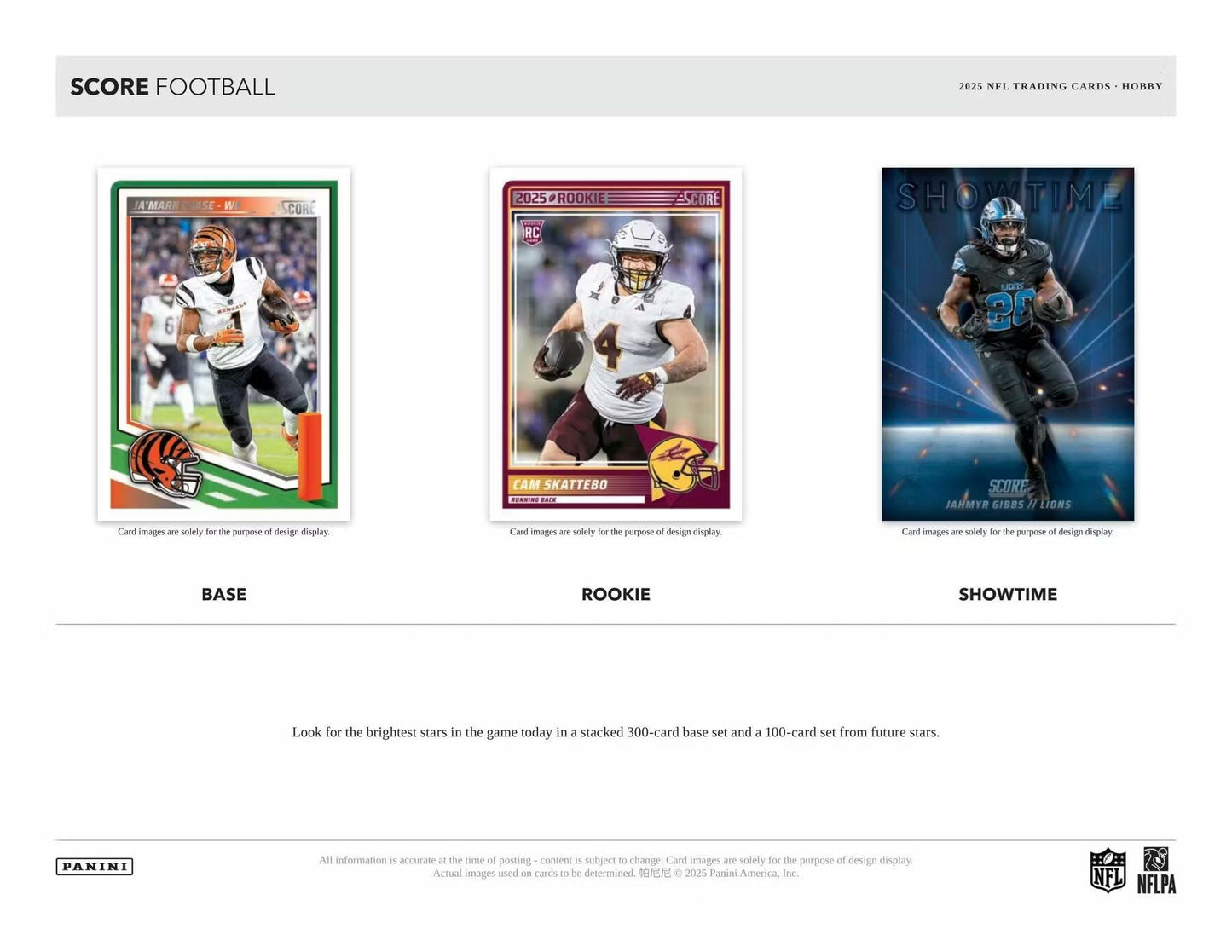 2025 Panini Score Football Hobby Trading Card Box (Four Autographs Per Hobby Box)