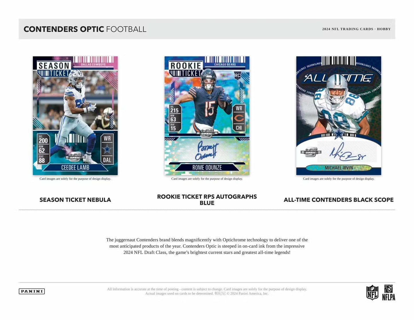 2024 Panini Contenders Optic Football Hobby Trading Card Box (Two Autographs Per Box)