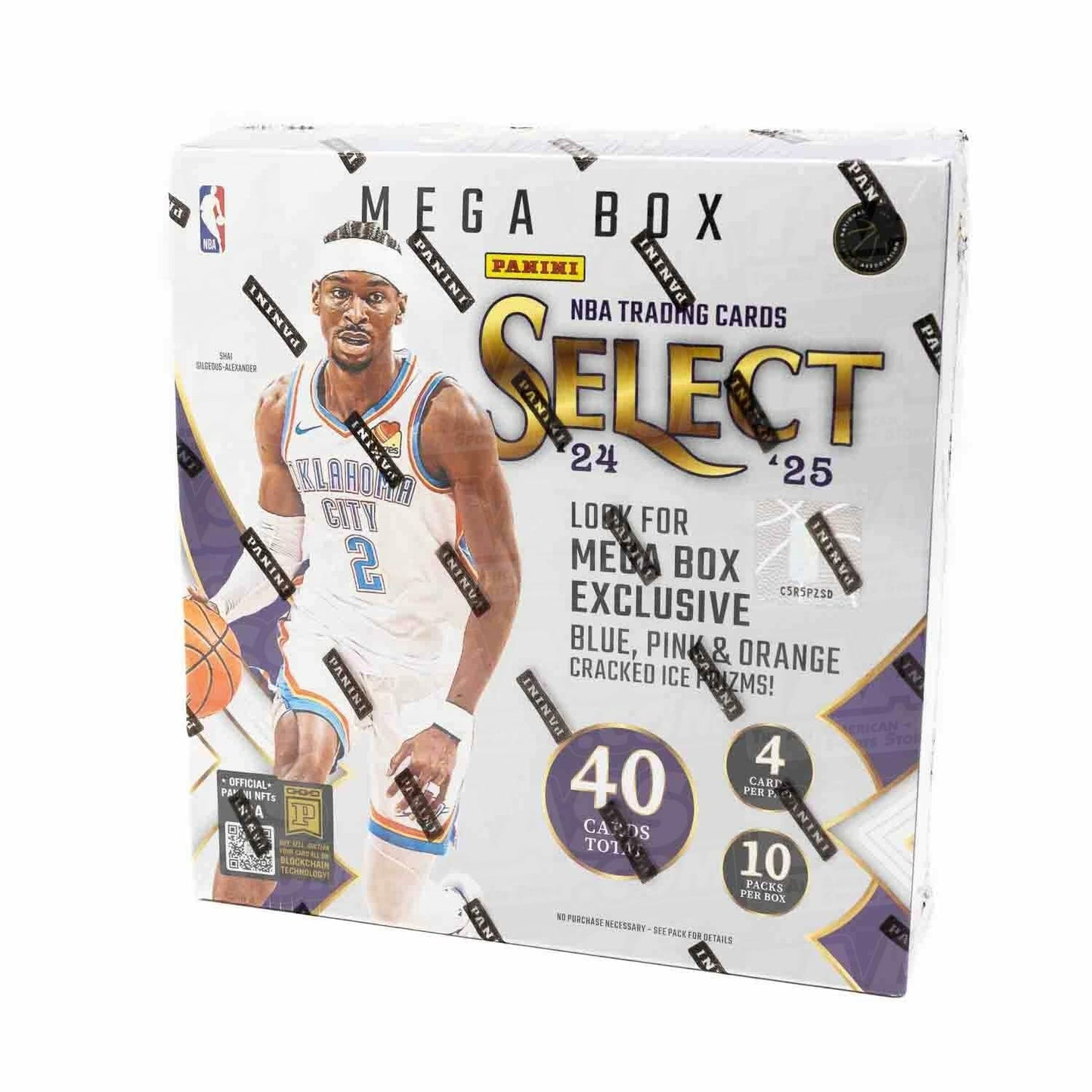 2024–25 Panini Select NBA Basketball Mega Box – Official Trading Cards – Retail Exclusive Blue & Red Prizms, Rookie Cards & Inserts – Sealed Box