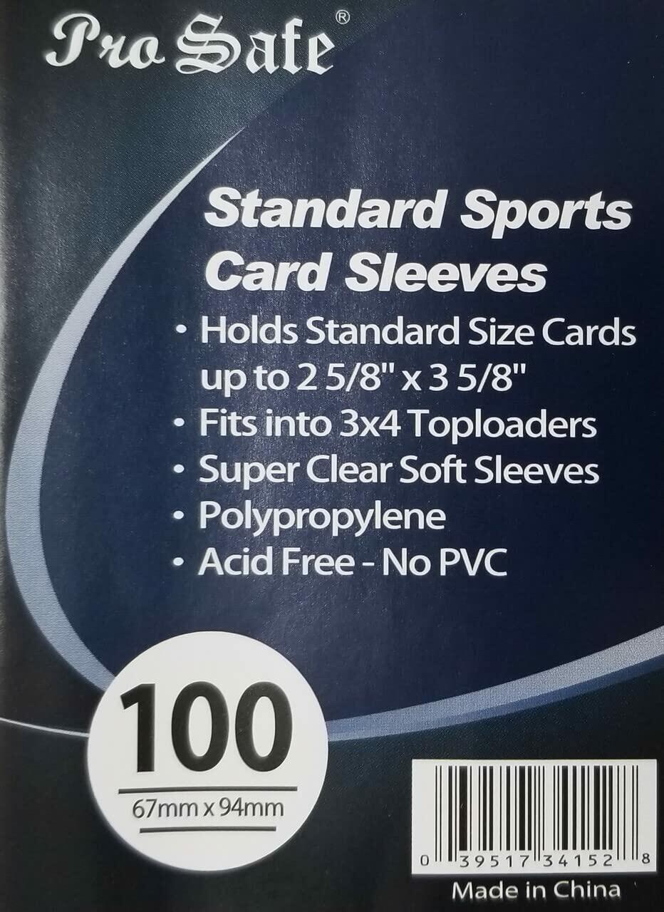 (1,000 Count)Pro Safe Standard Soft Sports Card Sleeves 2-5/8" by 3-5/8" (67x94mm), Super Clear