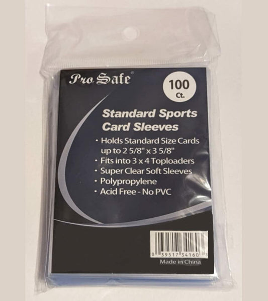 (1,000 Count)Pro Safe Standard Soft Sports Card Sleeves 2-5/8" by 3-5/8" (67x94mm), Super Clear