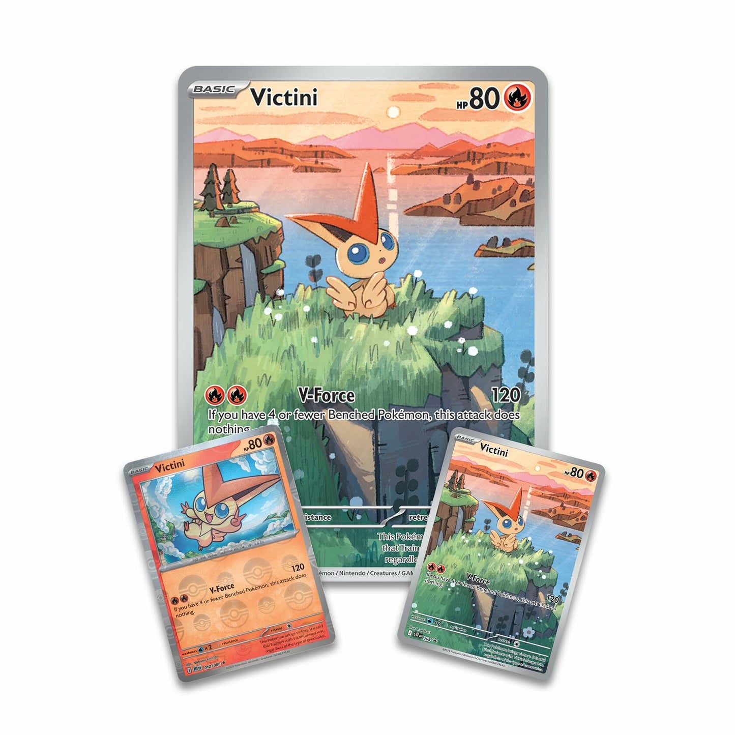 Pokémon TCG Unova Victini Illustration Collection, 1 Full-Art Foil Promo Card, 4 Booster Packs & 1 Oversize Illustration Rare-Style Foil Promo Card