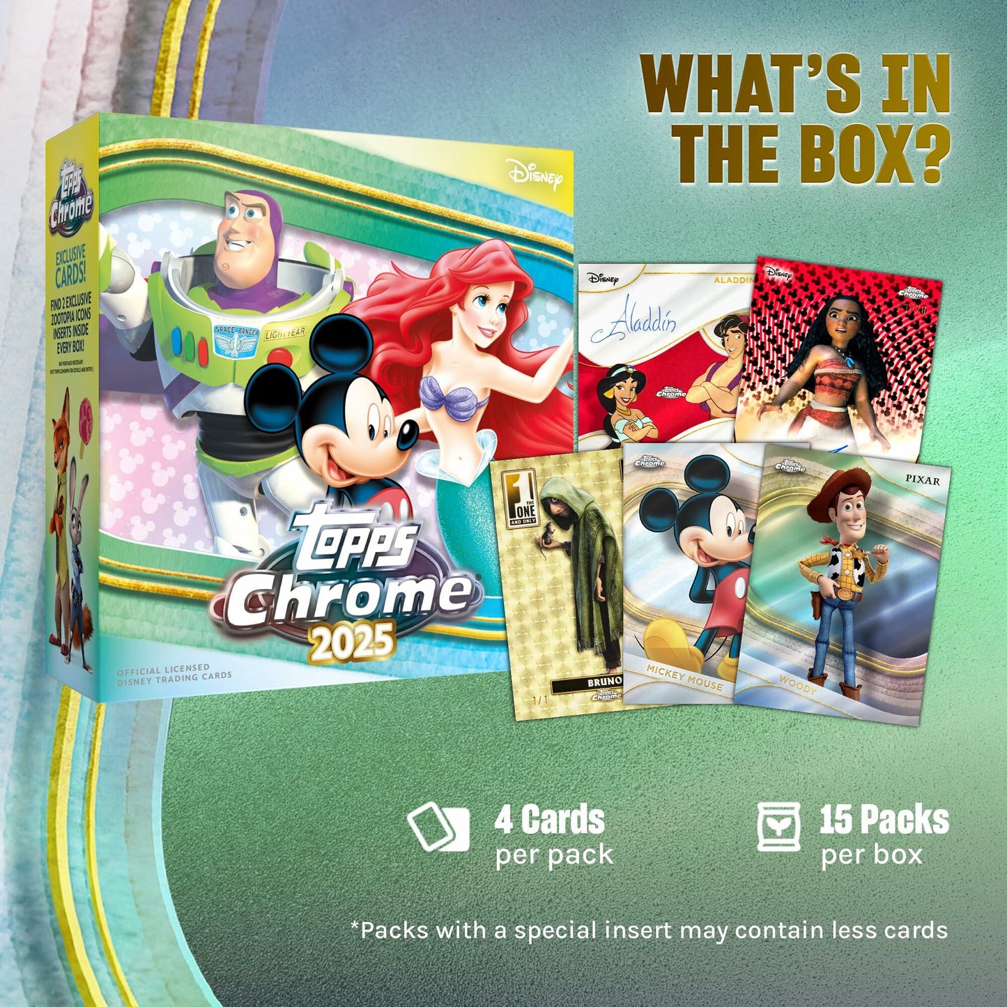 2025 Topps Chrome Disney - Factory Sealed - Mega Box