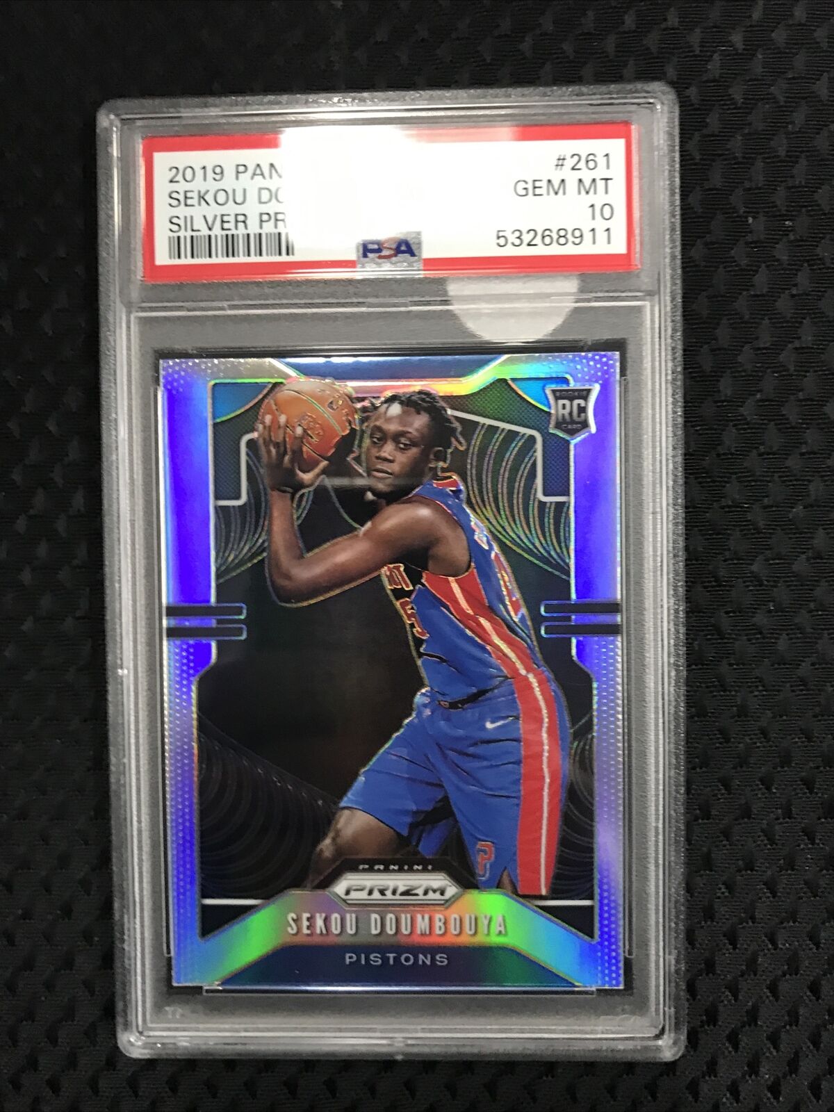 Sekou Doumbouya 2019-20 Panini Prizm Silver #261 Rookie RC Pistons PSA 10  GEM MT