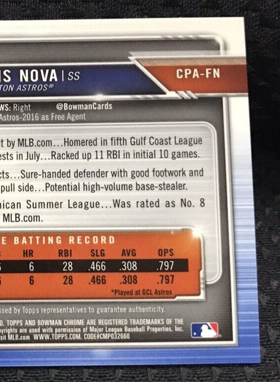 2019 Bowman Chrome 1st Freudis Nova Prospect Auto Autograph Houston Astros 📈