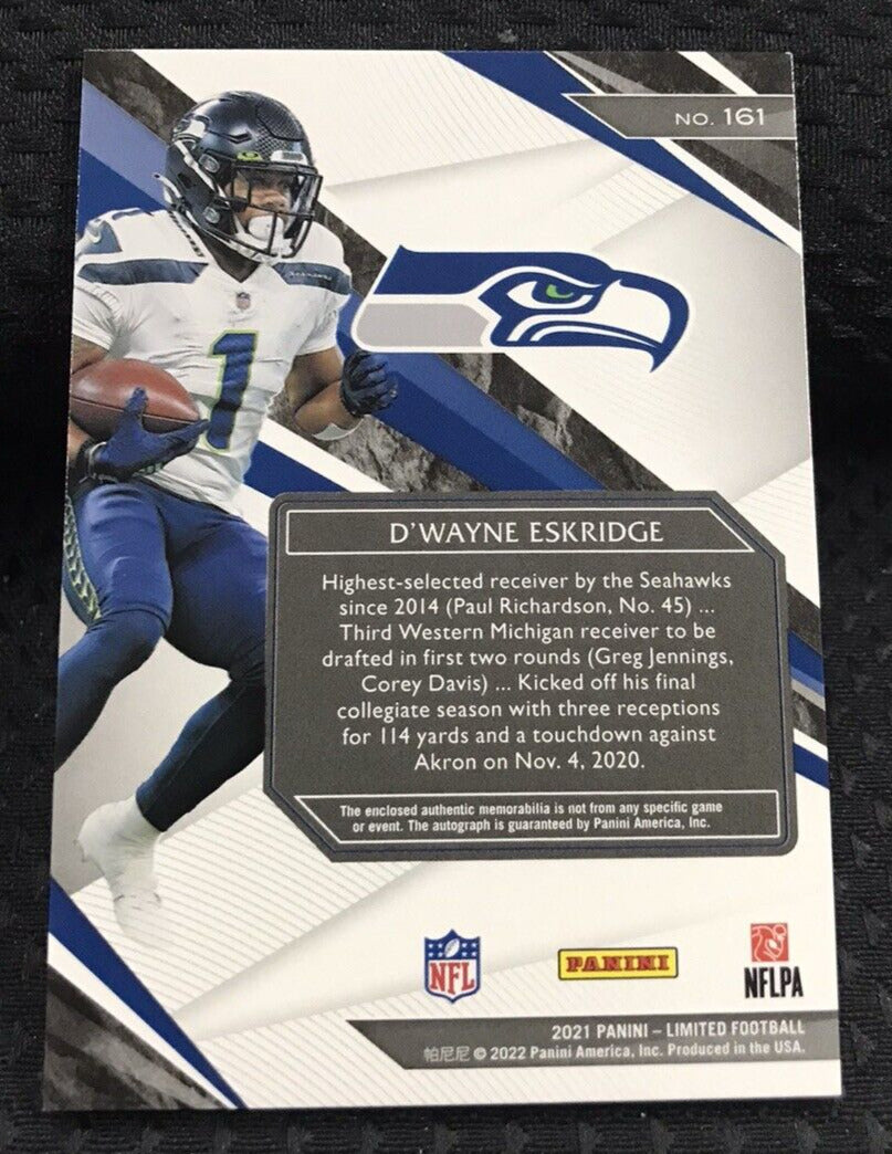 2021 Limited Rookie Patch Auto Dwayne Eskridge #/99 Seahawks