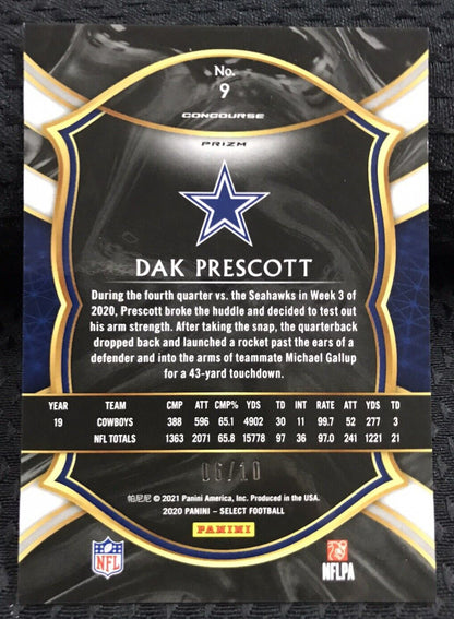 2020 Select Dak Prescott Concourse Level Pink Prizm #/10 SSP Cowboys