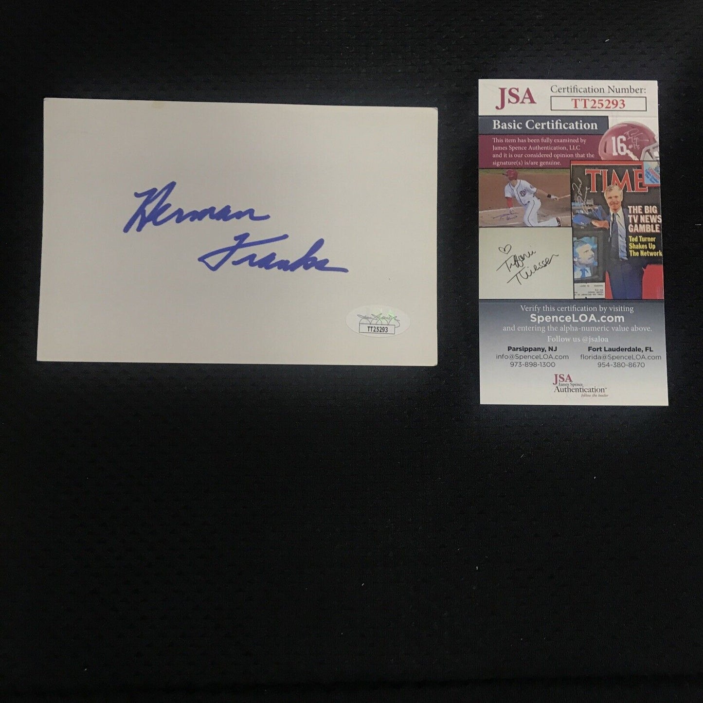 Herman Franks Signed 3x5 Index Card Brooklyn Dodgers JSA Authentic COA 🔥