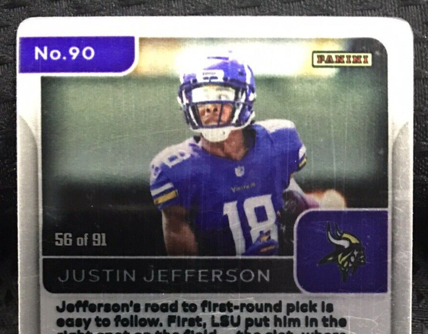 2020 Justin Jefferson Elements RC Gold #/91 Metal Card Vikings