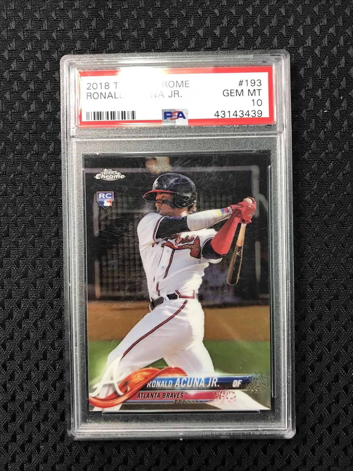 2018 Topps Chrome Ronald Acuna Jr Rookie RC #193 PSA 10 - Atlanta Braves